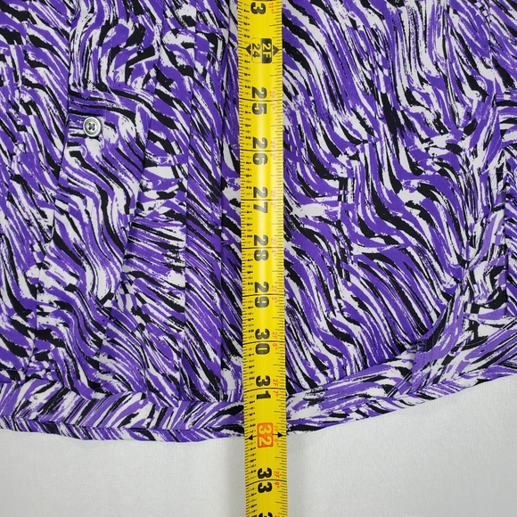 Calvin Klein Sleeveless Blouse Size Large with Purple, Black, and White Pattern - Picture 14 of 16